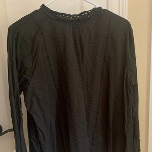 LOFT Eyelet Mockneck Top (L)